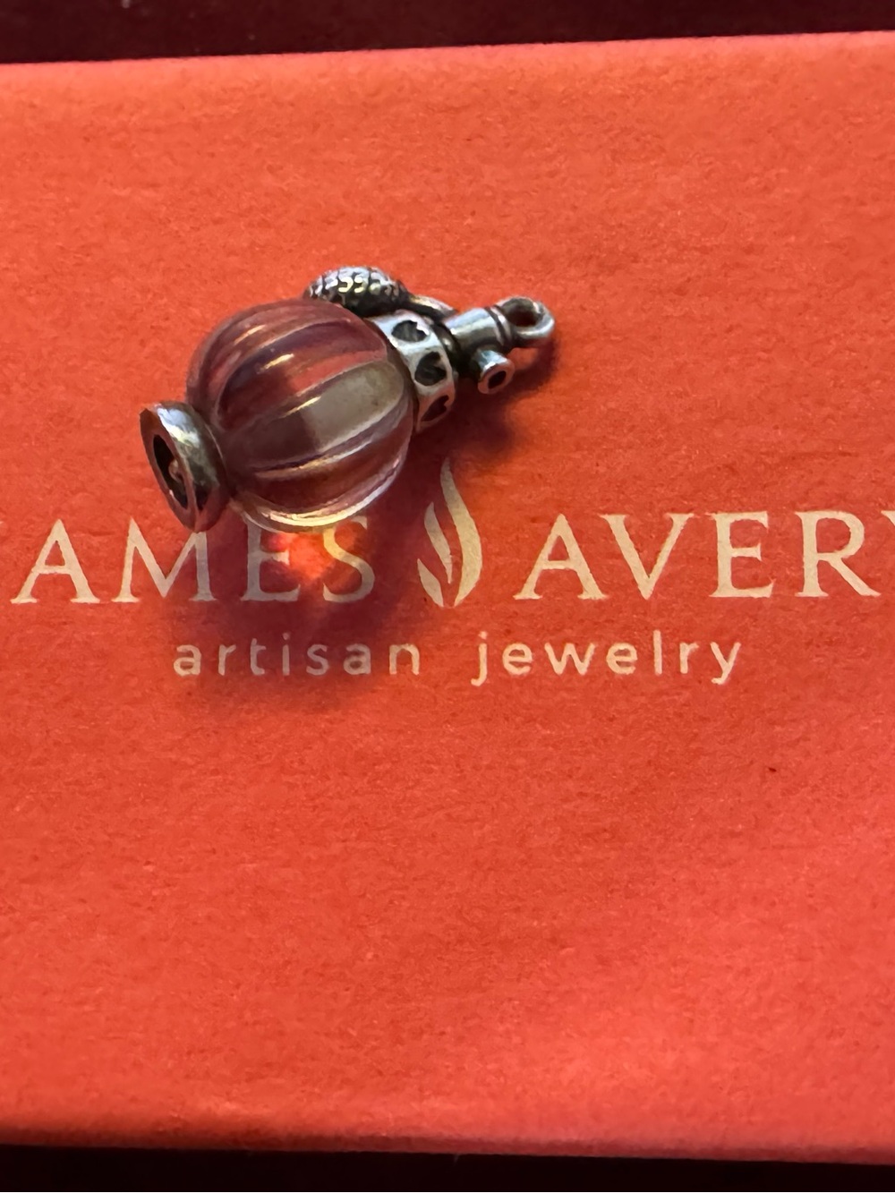 James Avery Perfume Bottle Love Potion Art Glass Finial Charm  3D 925 Silver